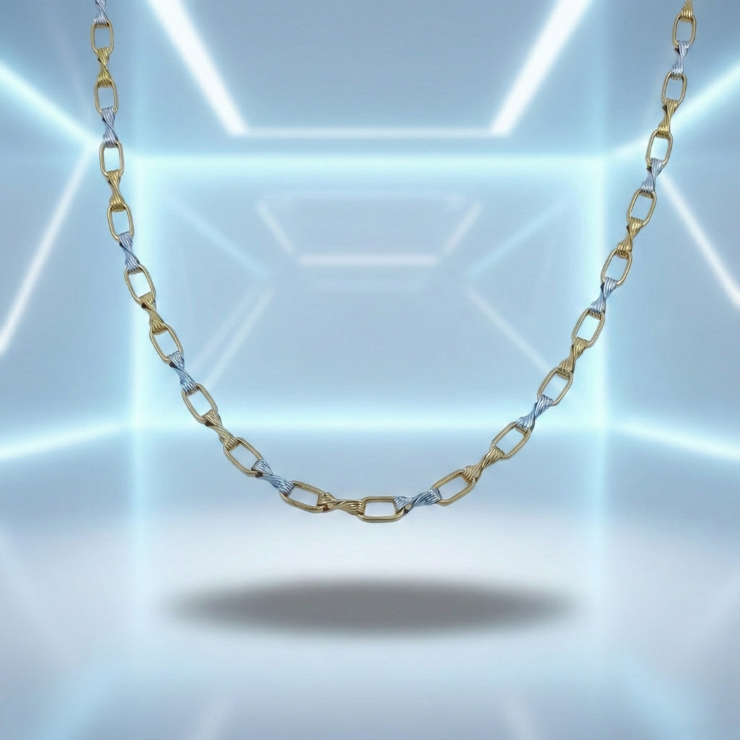 Dual Tone Rectangular Link Chain jewellery product view 4
