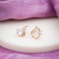 Crescent Diamond Glow Stud Earrings jewellery product view 3