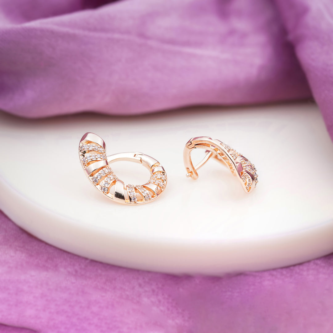 Diamond Enamel Hoop Earrings jewellery product view 7