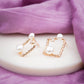 Square Pearl Earrings jewellery product view 4