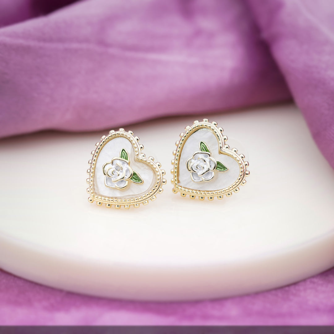 Opulent Heart Blossom Earrings jewellery product view 4