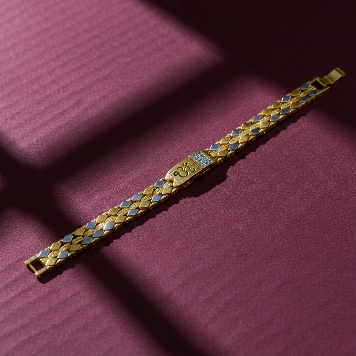 Elite Om Engraved Gold Bracelet jewellery product view 3