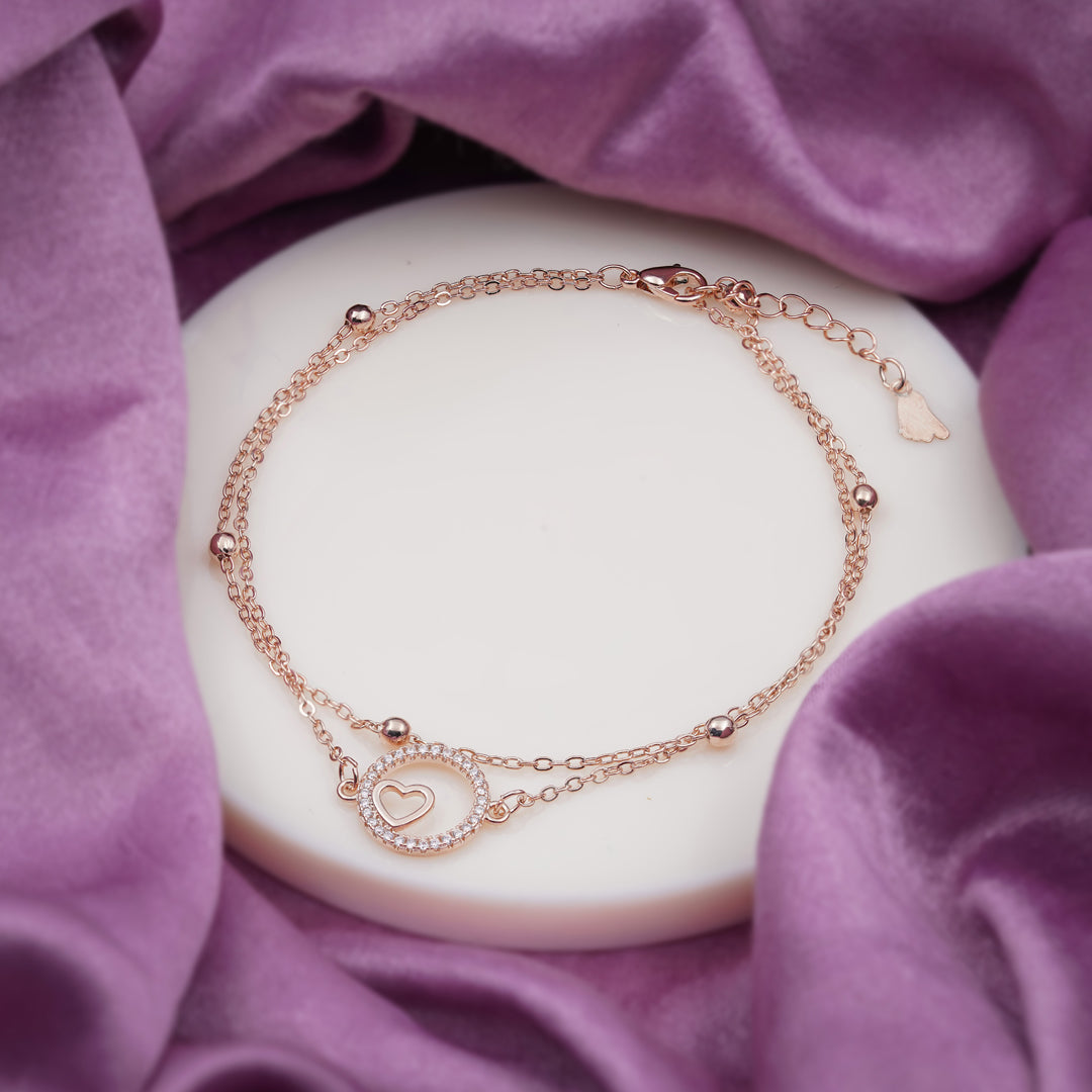LuxeLove Heart Anklet jewellery product view 2