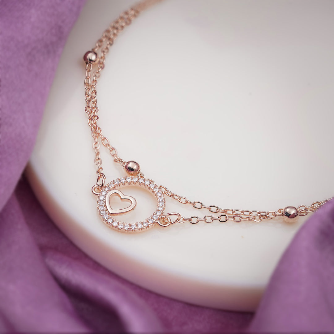 LuxeLove Heart Anklet jewellery product view 4