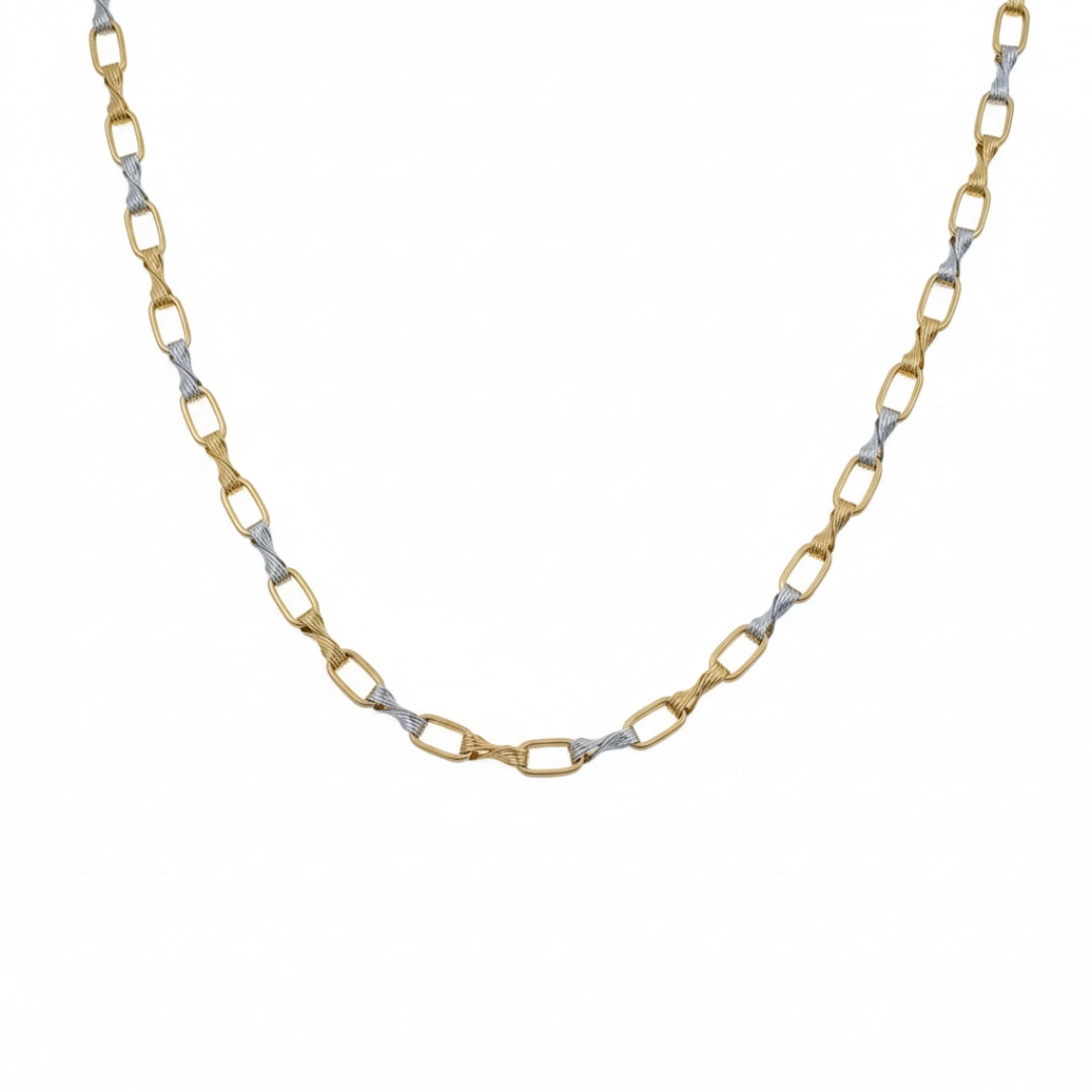 Dual Tone Rectangular Link Chain jewellery product view 5