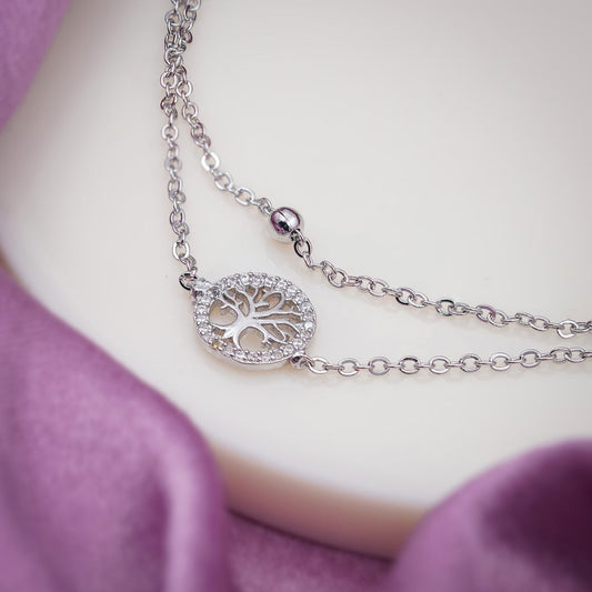 Celestial Tree of Life Silver Anklet jewellery product view 2