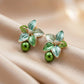 Celestial Green Petal Earrings jewellery product view 2