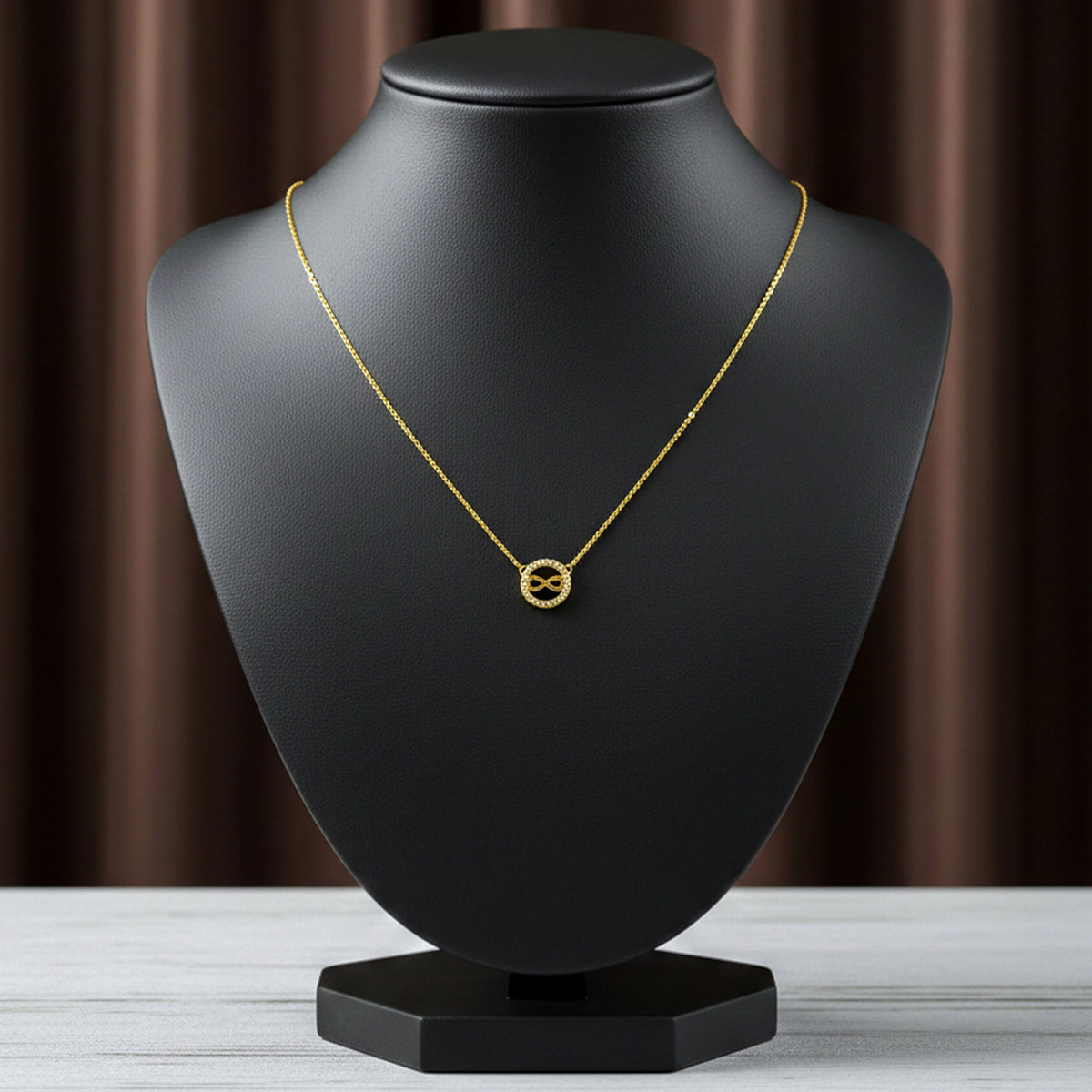 Elegant Gold Infinity Necklace jewellery product view 4