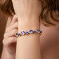 Oval Amethyst Halo Diamond Bracelet jewellery product view 2