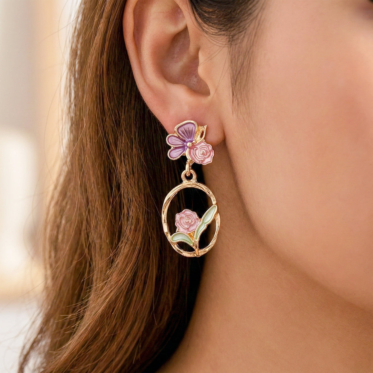 Roselle Luxe Drops Earrings jewellery product view 2
