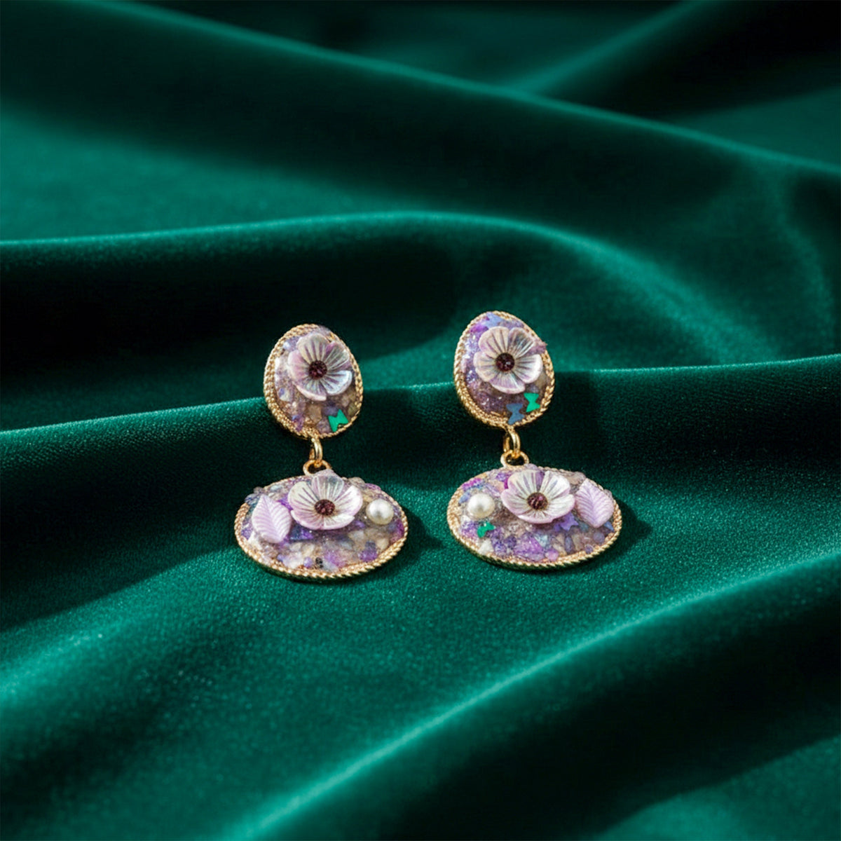 Lilac Luxe Dangles Earrings jewellery product view 3