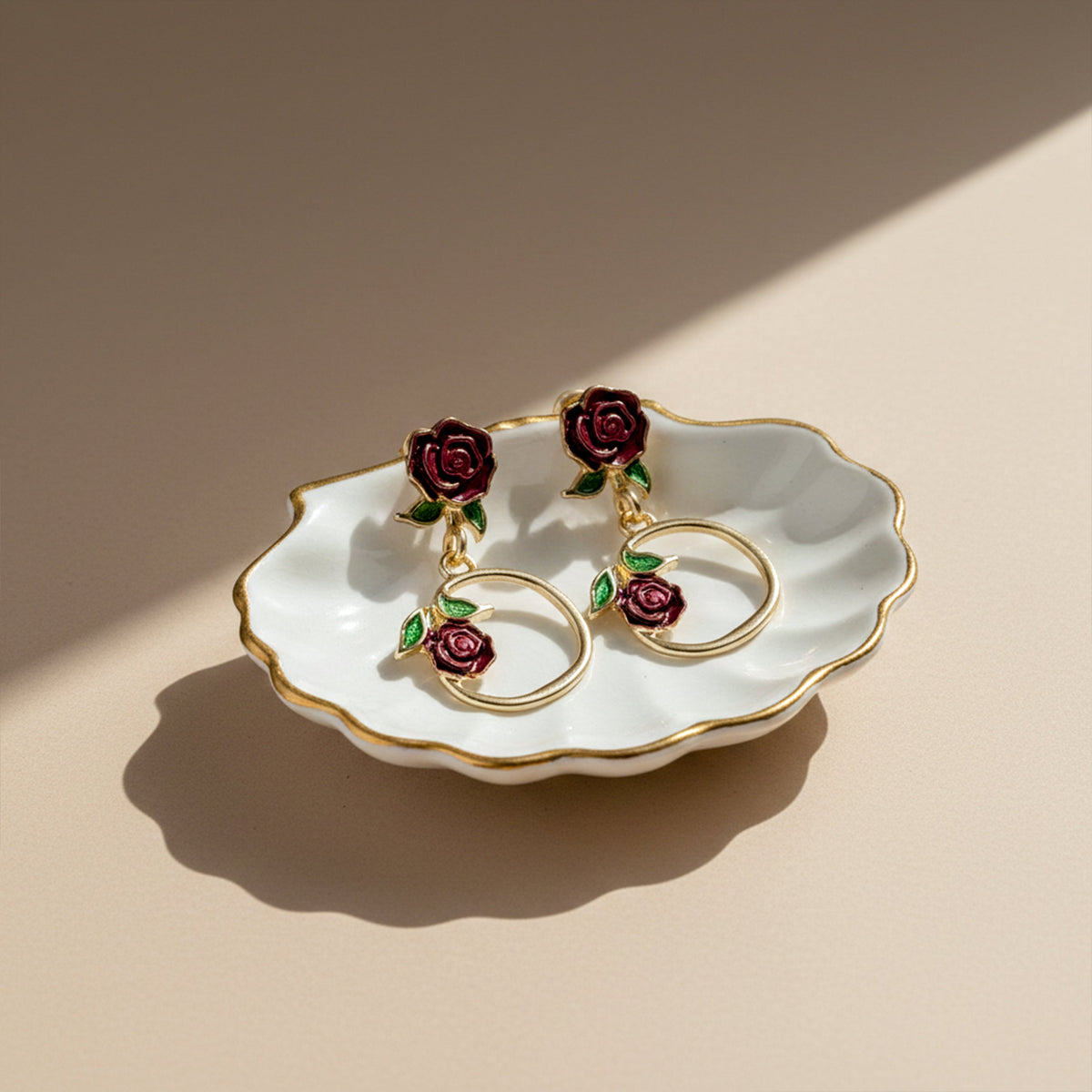Rose Loop Luxe Earrings jewellery product view 1
