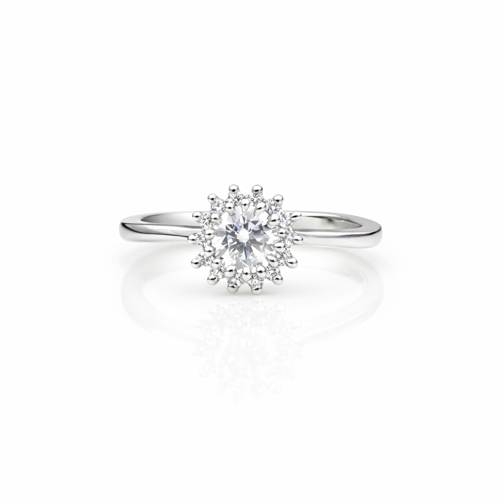 Eterna Flower Diamond Halo Ring jewellery product view 11