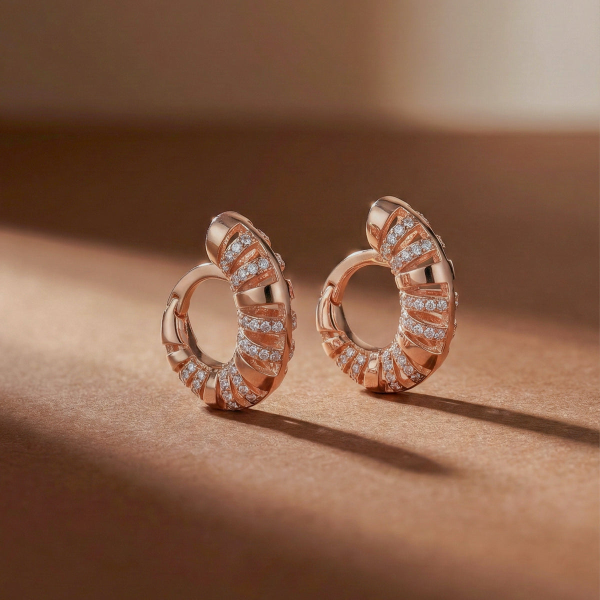 Diamond Enamel Hoop Earrings jewellery product view 4