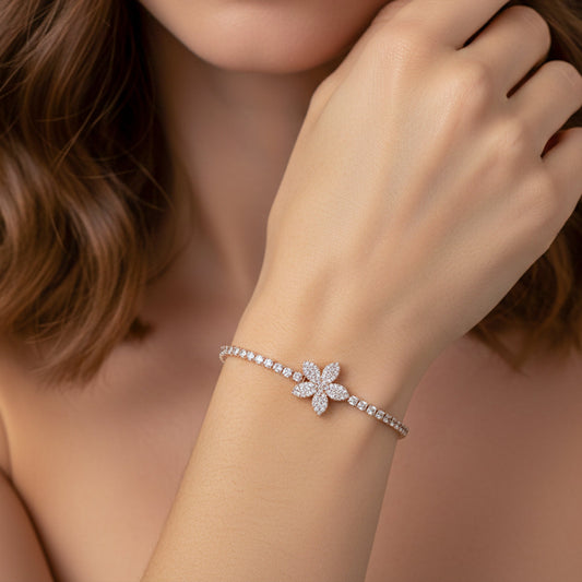 Flora Royale Diamond Tennis Bracelet jewellery product view 1