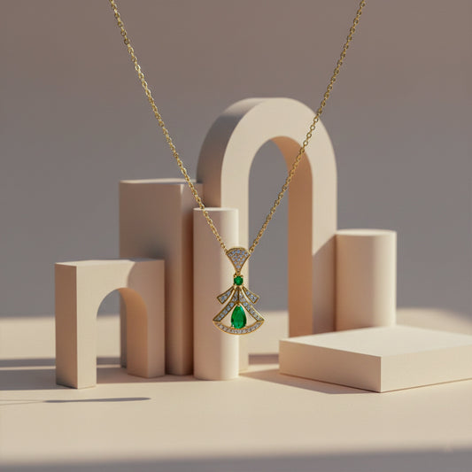 Royal Emerald Drop Necklace jewellery product view 1