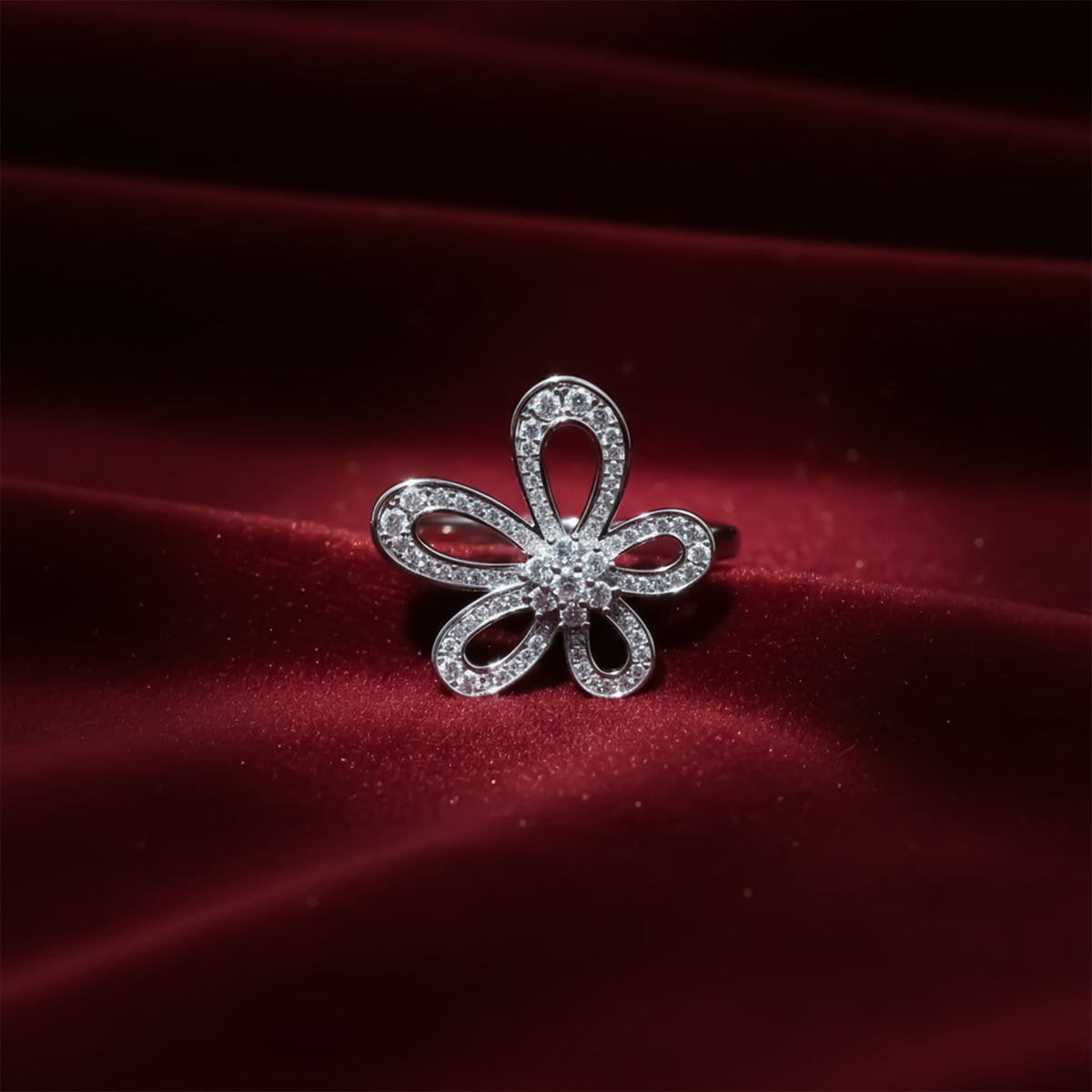 Diamond Flower Statement Ring jewellery product view 4