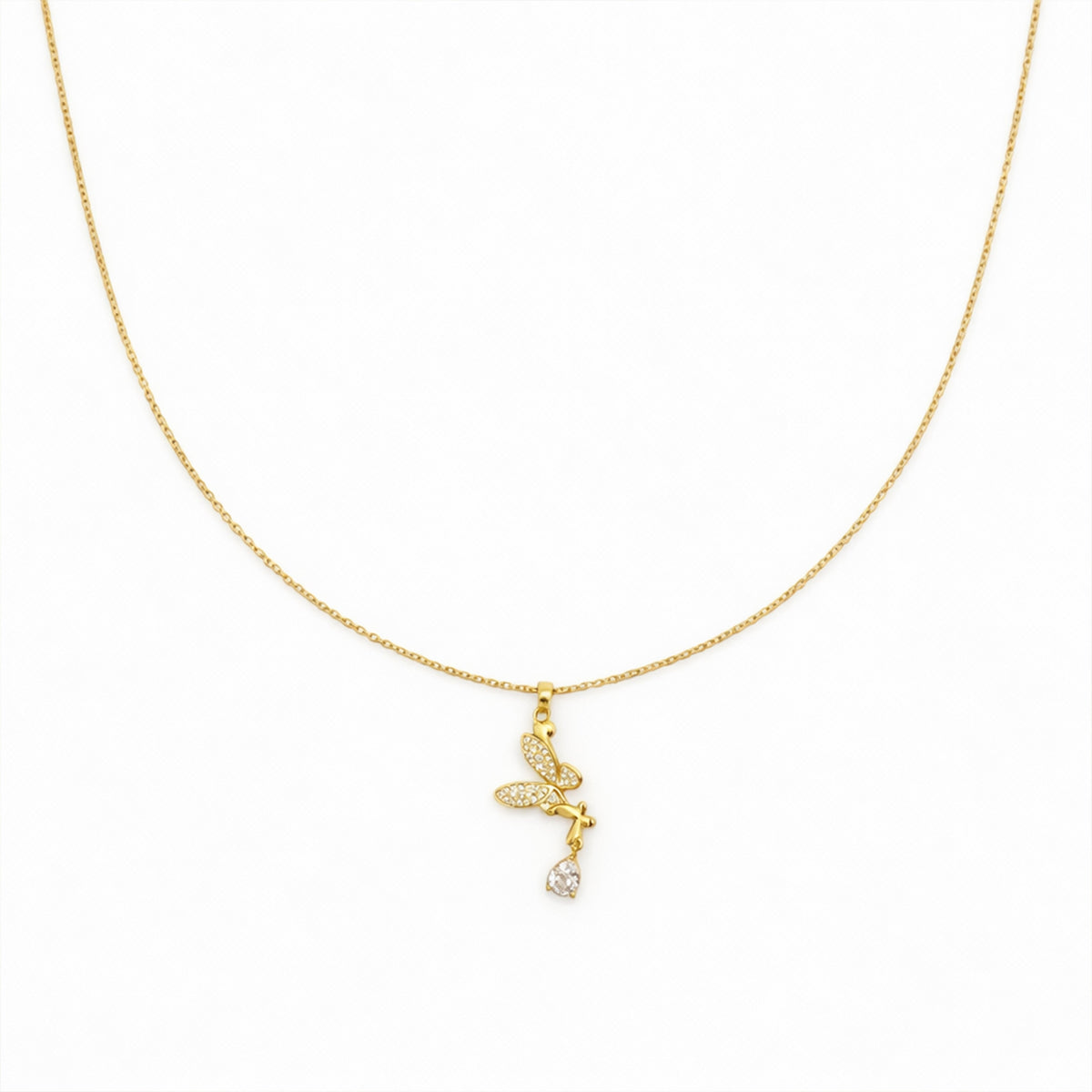 Butterfly Grace Drop Necklace jewellery product view 4