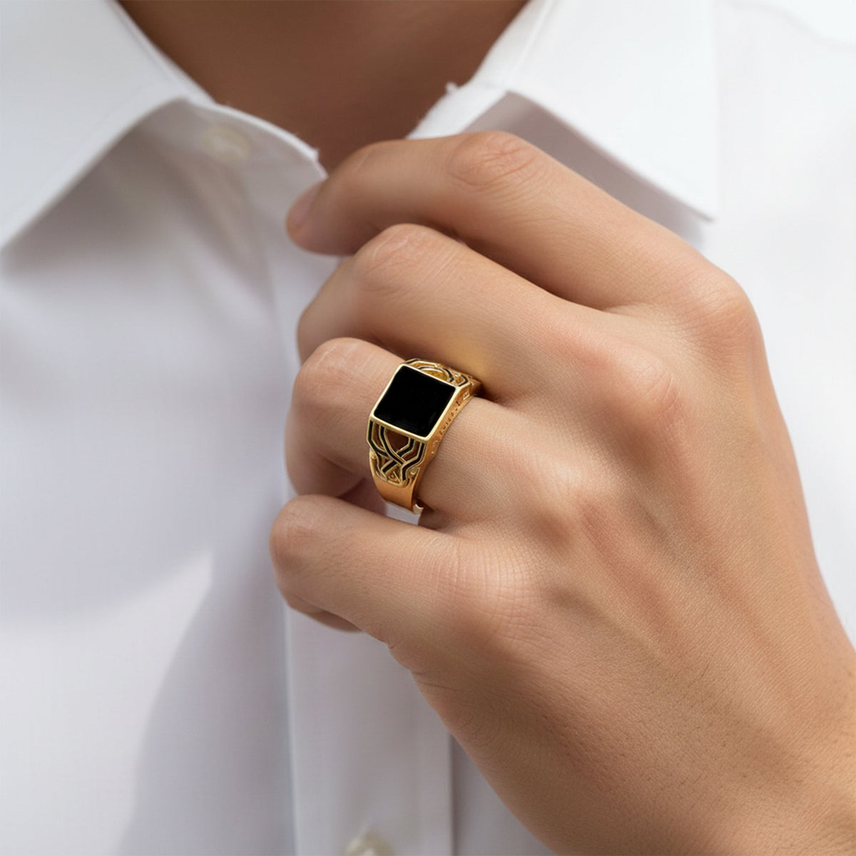 Golden Noir Ring jewellery product view 4