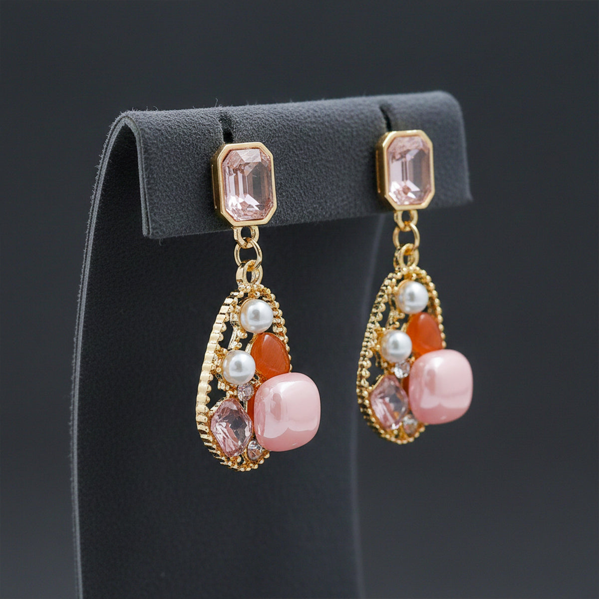 Pink Luxe Charm Earrings jewellery product view 4