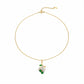 Green Flower Crystal Gold Pendant Necklace jewellery product view 5