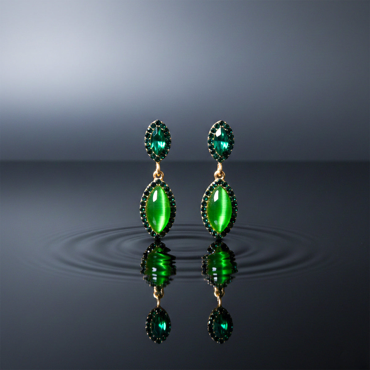 Green Radiance Drop Earrings jewellery product view 3