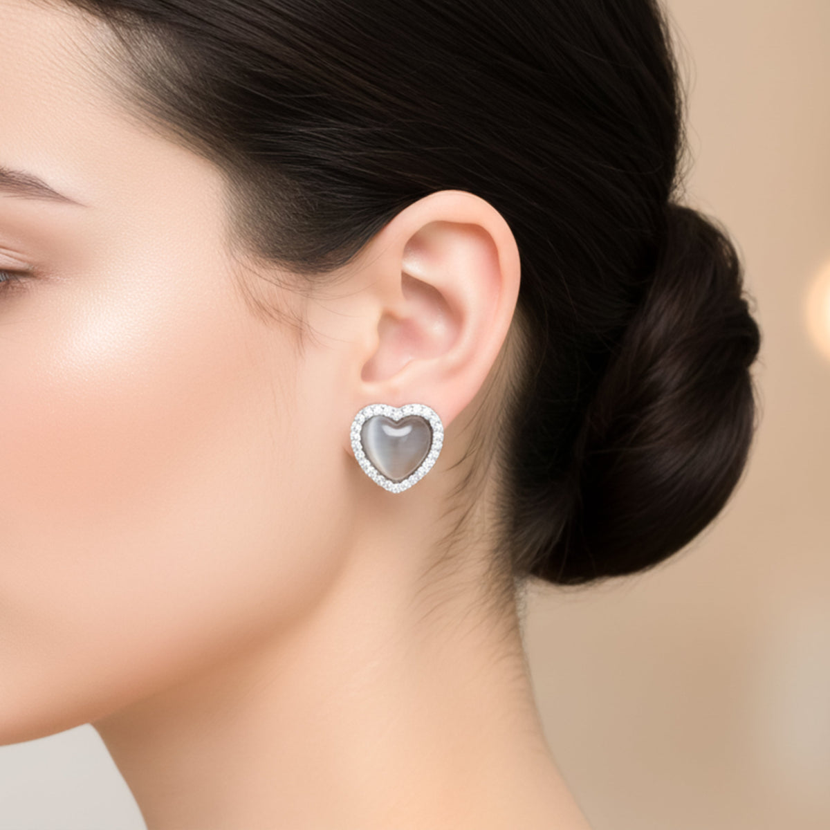 Amoura Radiance Heart Earrings jewellery product view 2