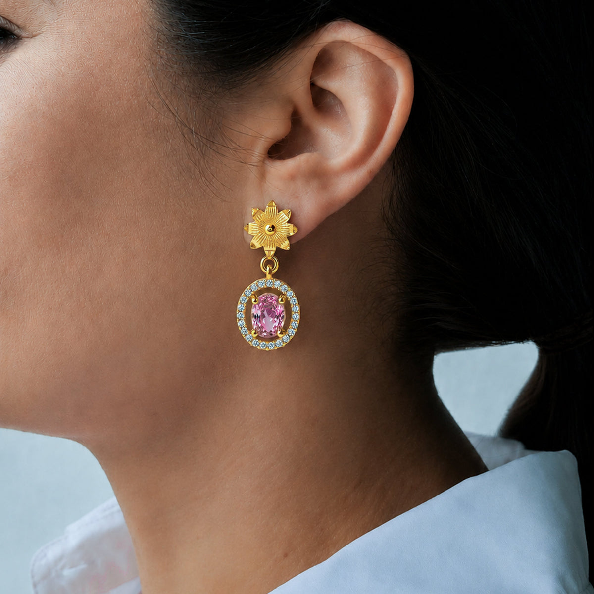 Meher Rose Earrings jewellery product view 3