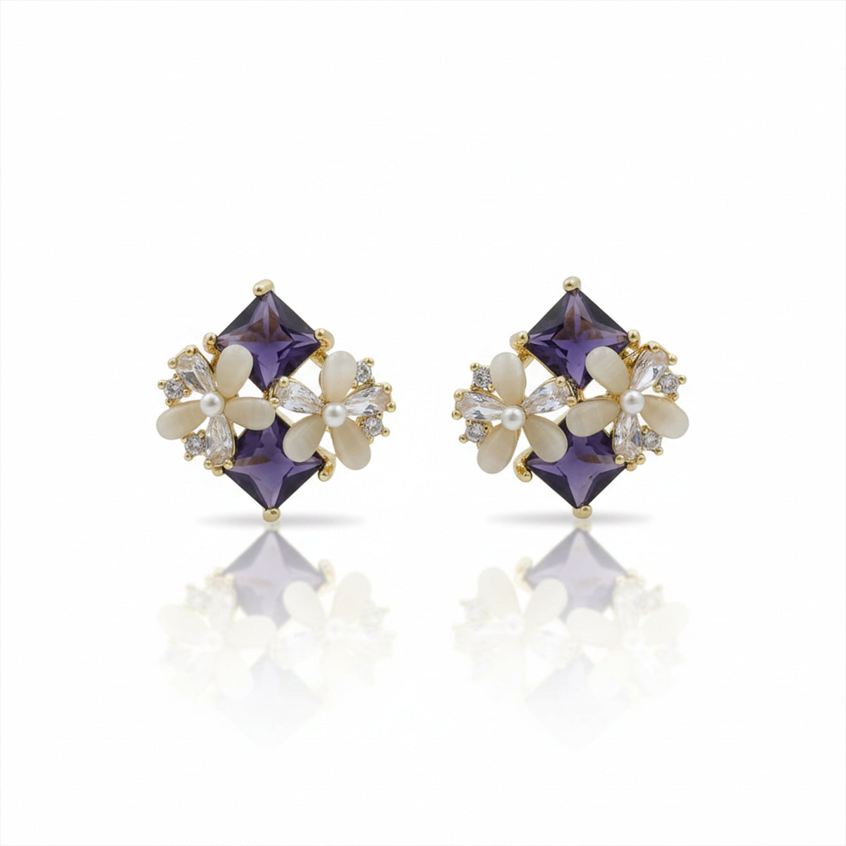 Royal Pushp Moti Stone Earrings jewellery product view 6
