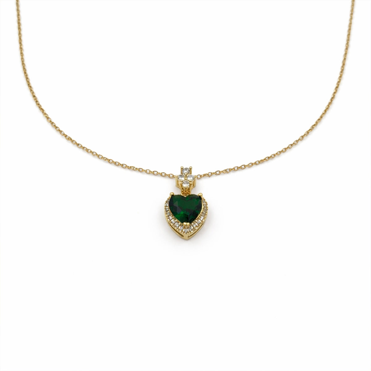 Eterna Emerald Heart Pendant Necklace jewellery product view 4
