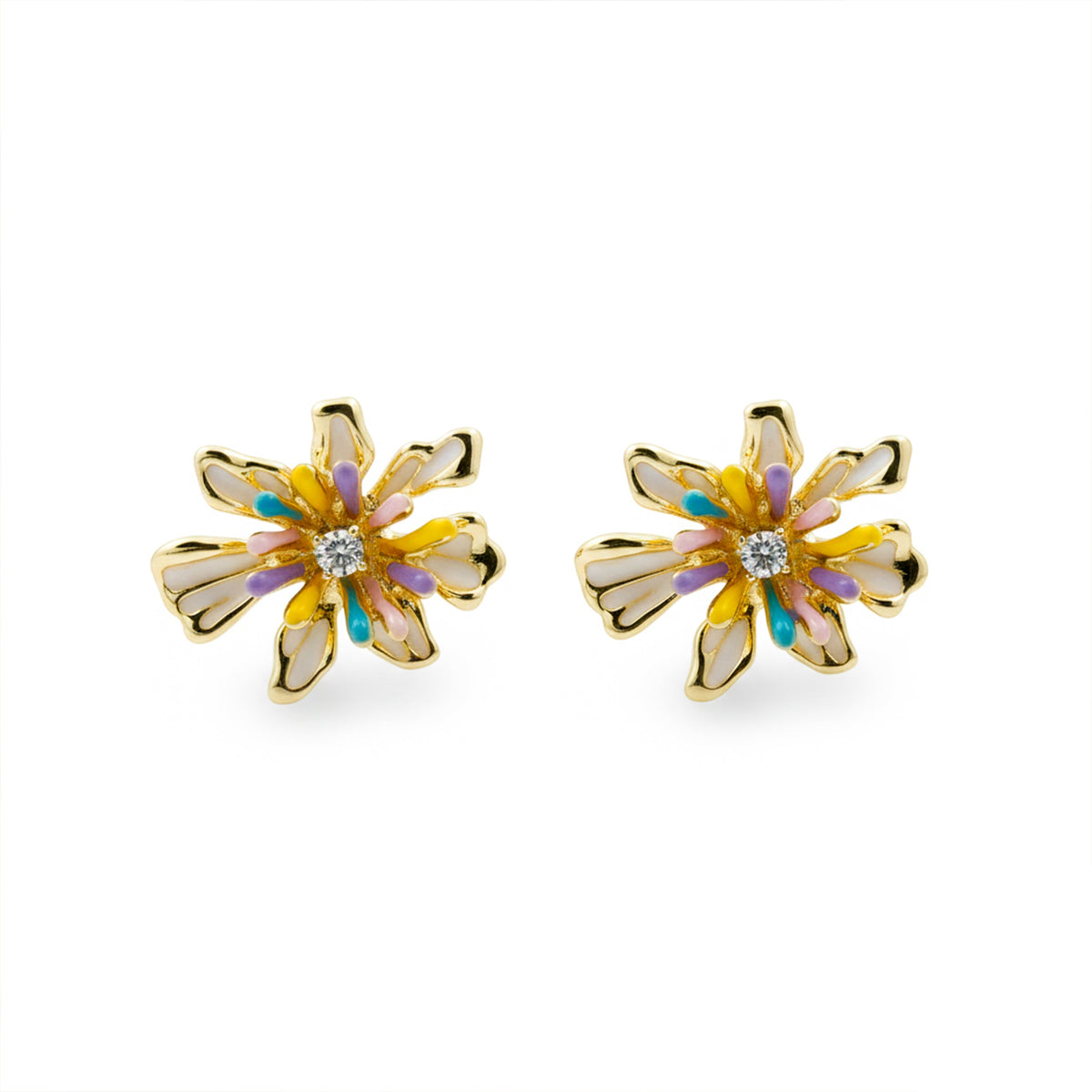 Golden Daisy Bloom Earrings jewellery product view 6