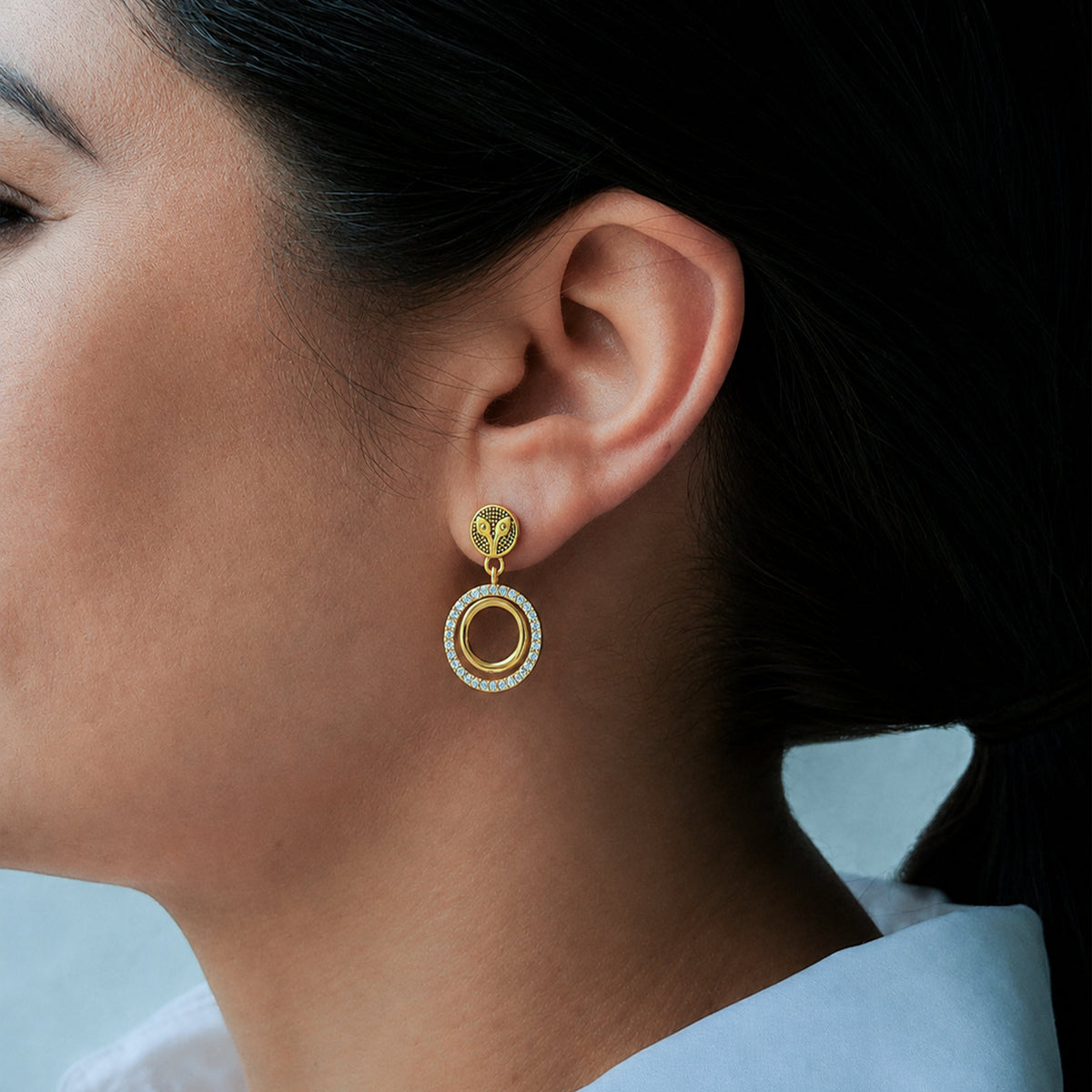 Zari Circles Earrings jewellery product view 3