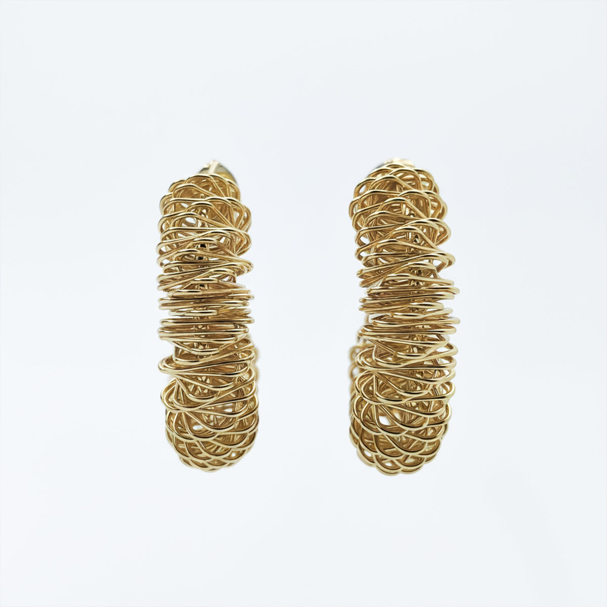Spiral Gold Hoop Earrings jewellery product view 3