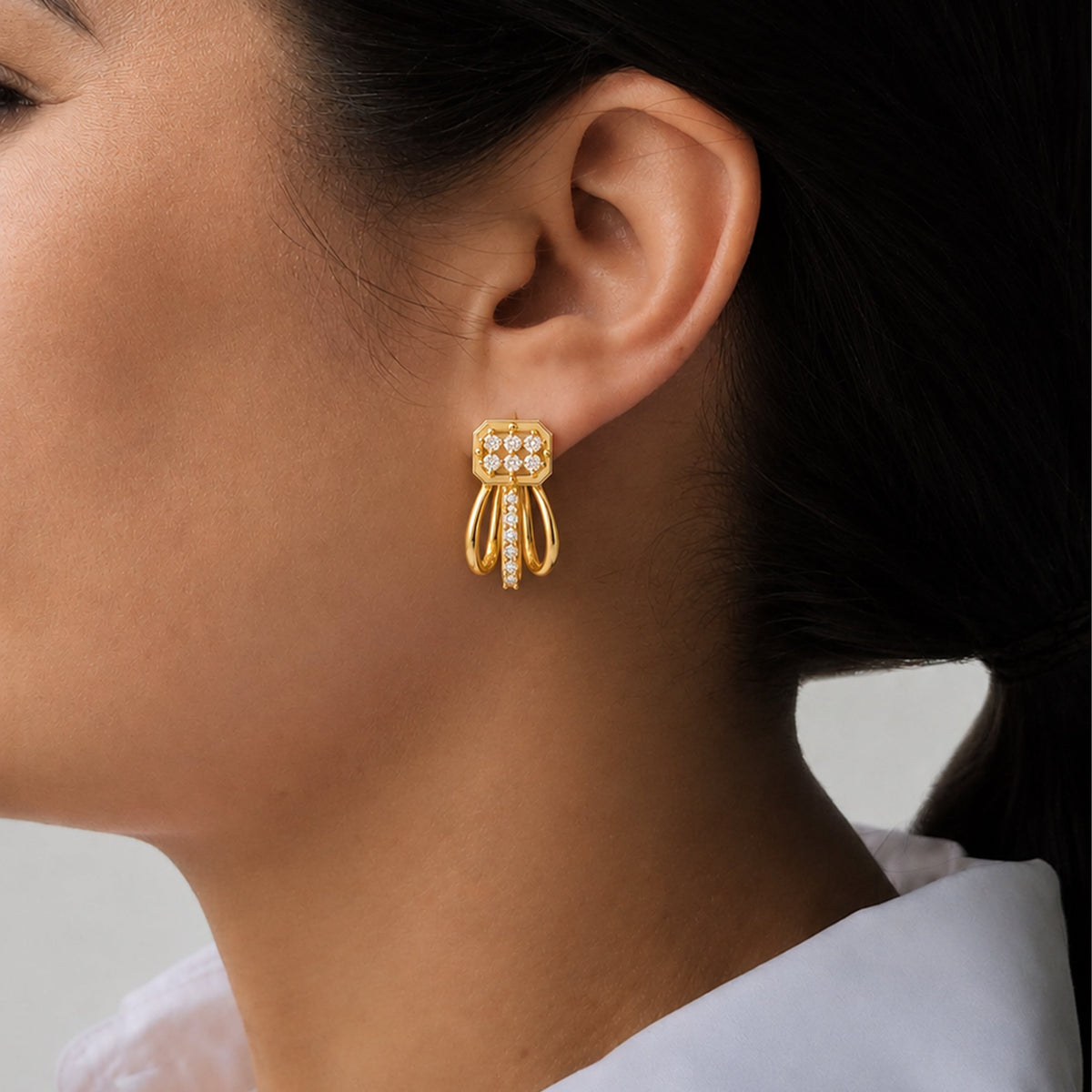 Meher Cascade Earrings jewellery product view 3