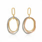 Tri-Tone Layered Oval Statement Earrings jewellery product view 6