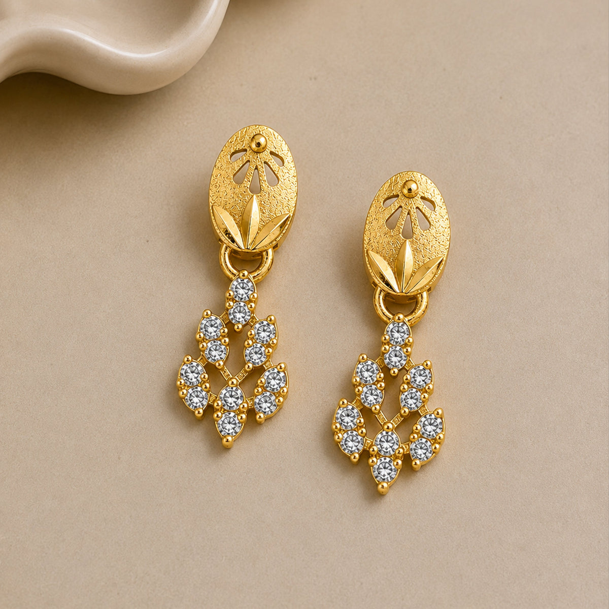 Zarqa Petals Earrings jewellery product view 1