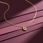 Luxe Gold Oval Crystal Pendant Necklace jewellery product view 2
