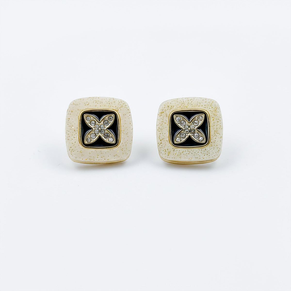 Ivory Noir Blossom Luxe Stud Earrings jewellery product view 13