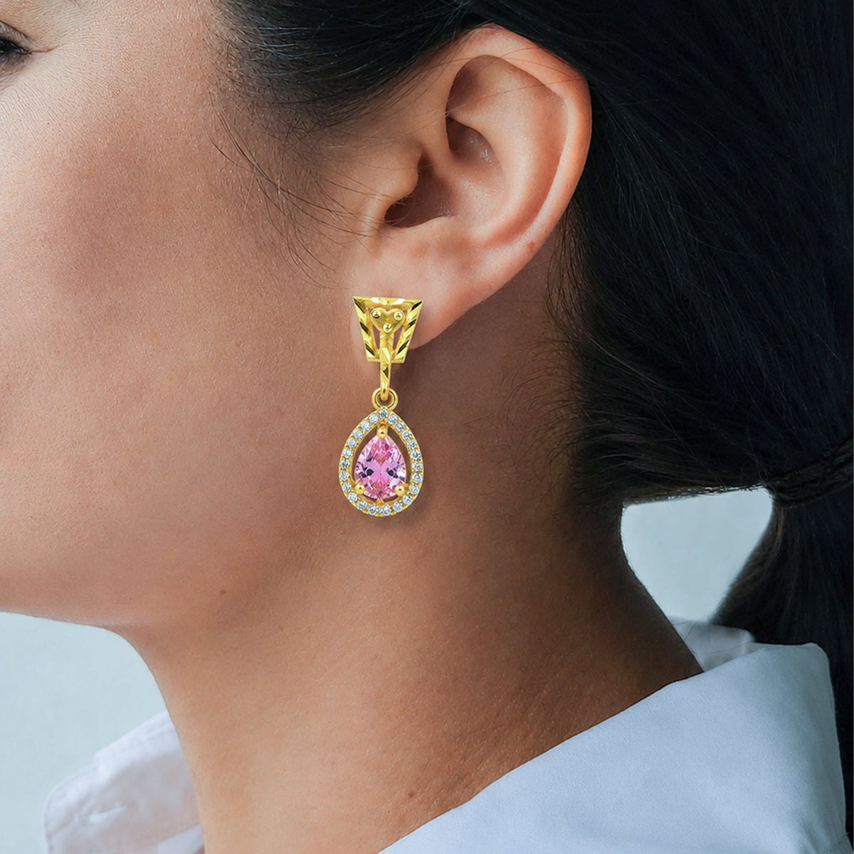 Pink Noor Earrings jewellery product view 3