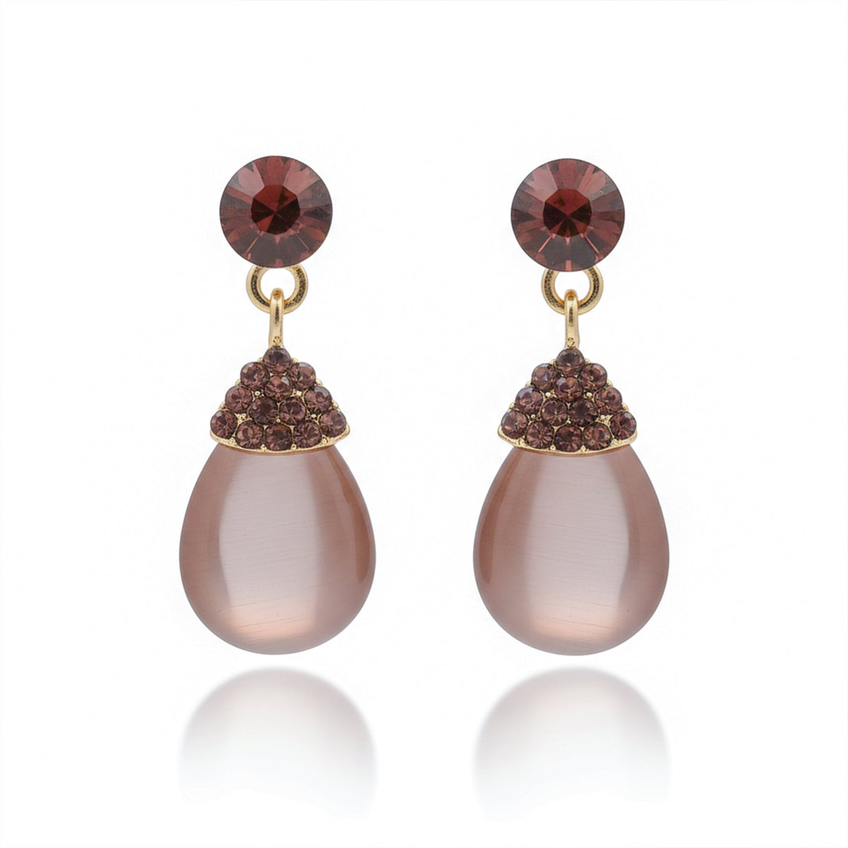 Elegant Mauve Pearl Drop Earrings jewellery product view 6