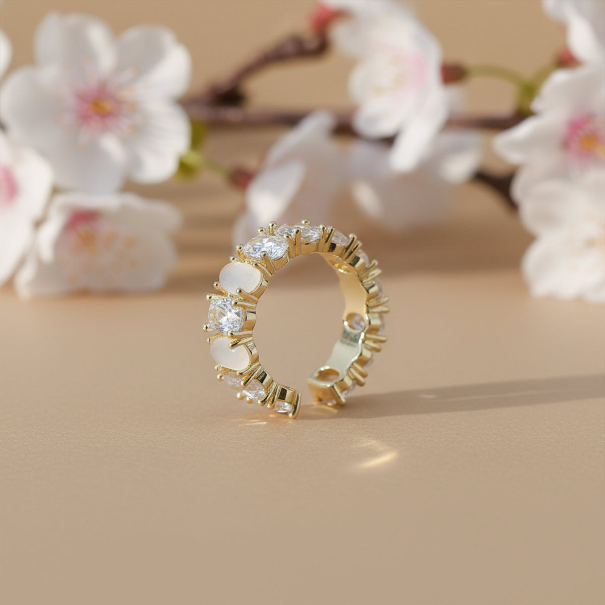 Opaline Luxe Zircon Adjustable Ring jewellery product view 4