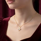 Elegant Gold Heart & Pearl Bow Necklace jewellery product view 3