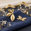 Gold Flower Earrings jewellery product view 1