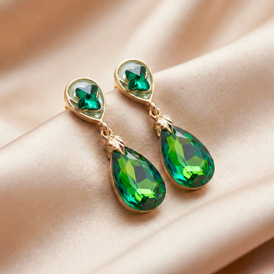 Serene Emerald Glow Earrings jewellery product view 2