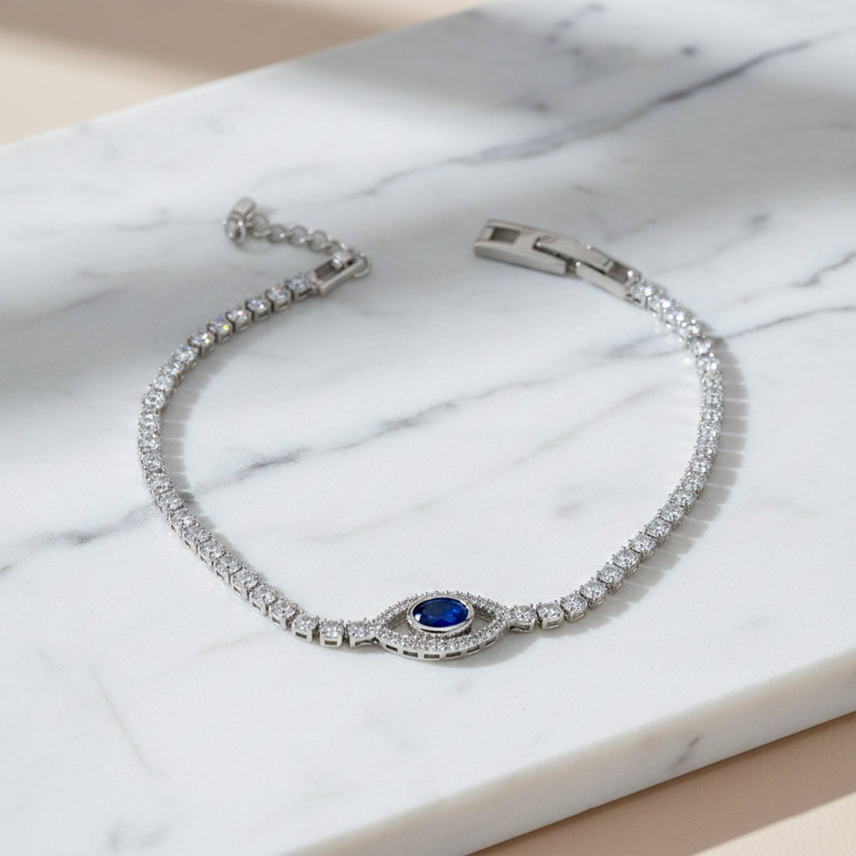 Blue Sapphire Evil Eye Bracelet jewellery product view 3