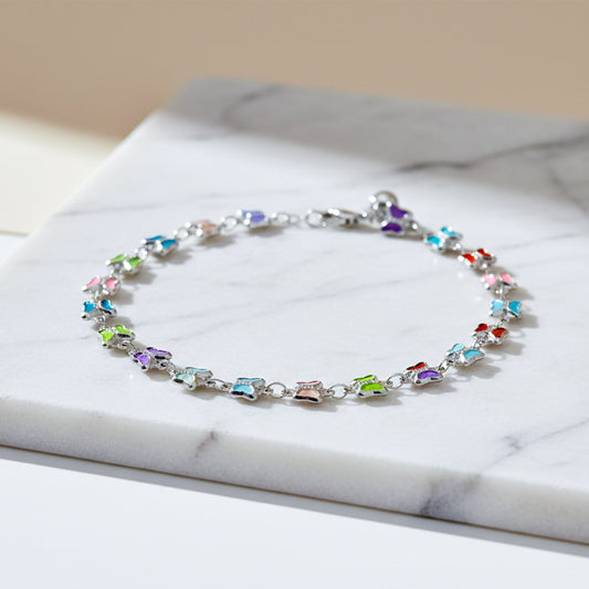 Cute Multicolor Butterfly Chain Anklet jewellery product view 1