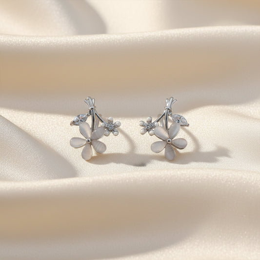 Ivory Blossom Crystal Luxe Stud Earrings jewellery product view 1