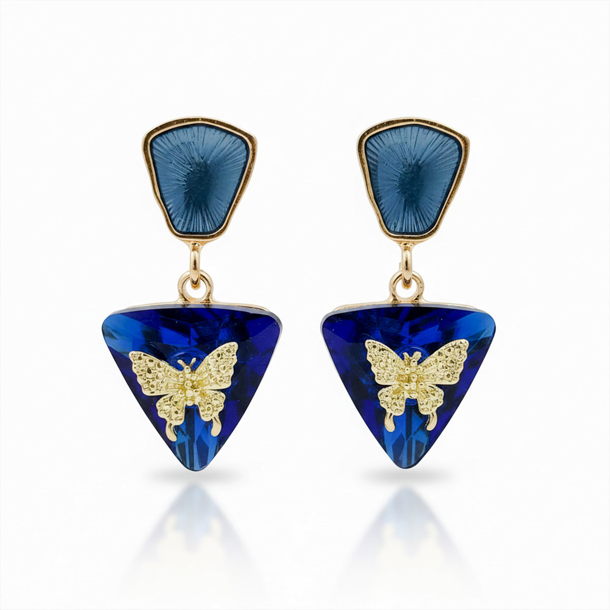 Butterfly Charm Blue Drop Earrings jewellery product view 6
