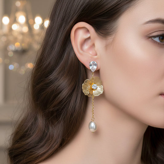 Ethereal Floral Drops Earrings jewellery product view 2