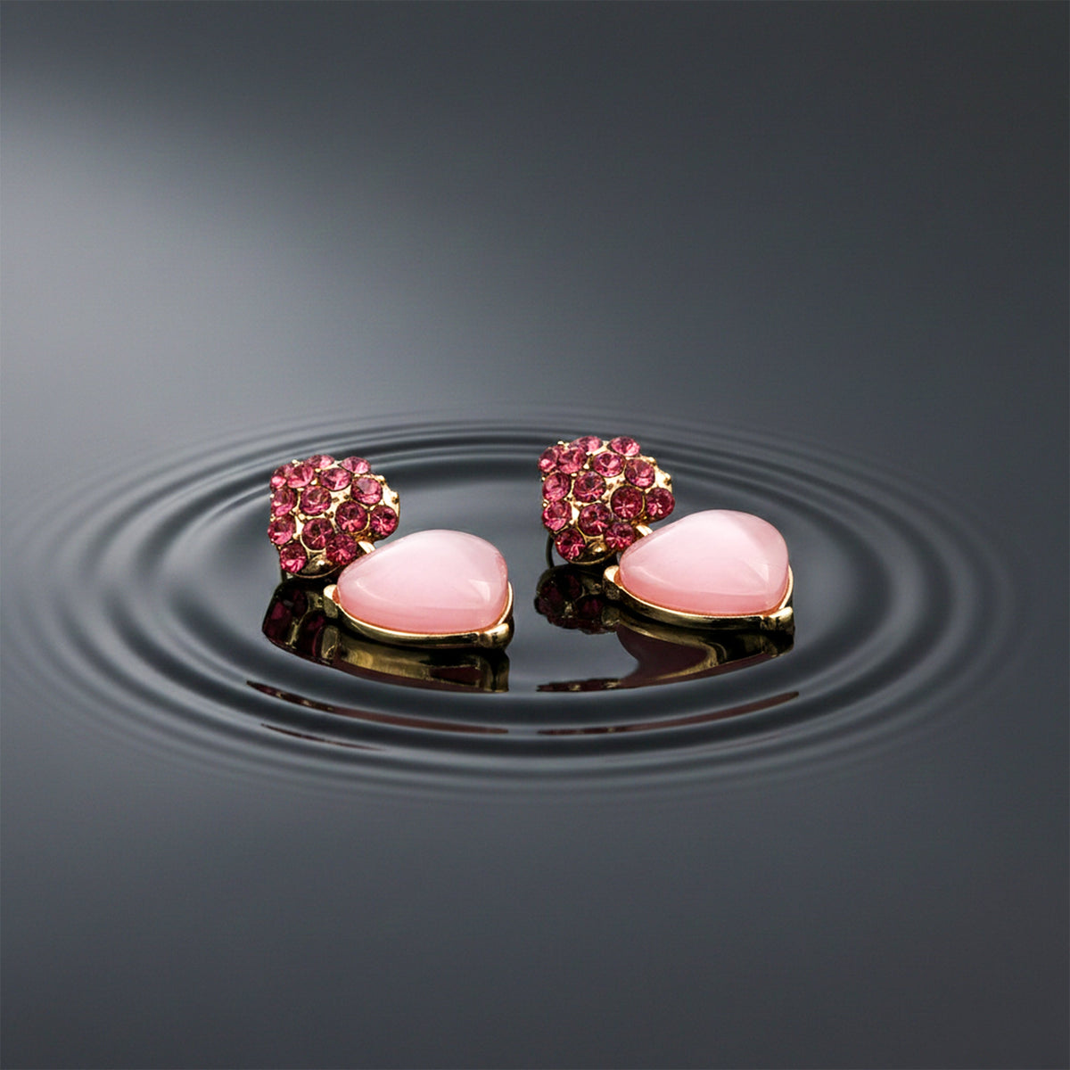 Romantic Blush Heart Earrings jewellery product view 4